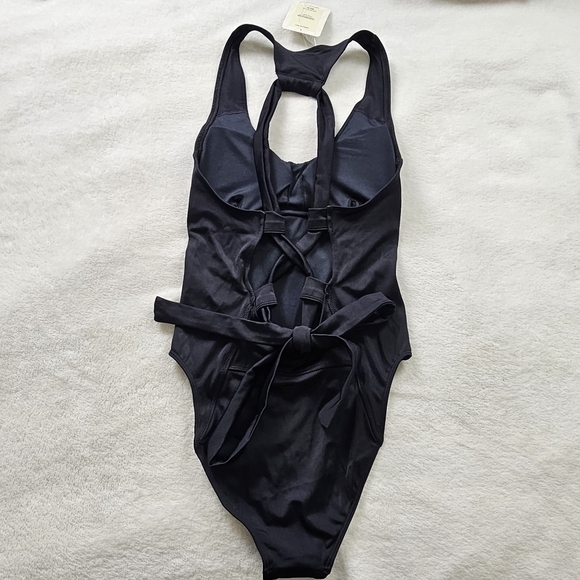 Fabletics Black Lace-Up Racerback One Piece Swimsuit XS - Picture 4 of 12